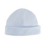 قبعة صغيرة للرضع من القطن العضوي - باللون الأزرق / للرضع من 0 إلى 3 أشهر