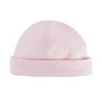 قبعة صغيرة للرضع من القطن العضوي - باللون الوردي / للرضع من 0 إلى 3 أشهر