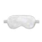 غطاء عيون للنوم من الحرير الخالص بنسبة 100% - باللون الأبيض