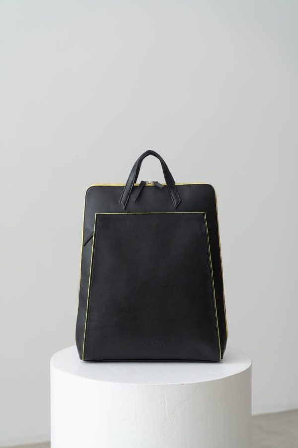 Vegan Leather Black Backpack